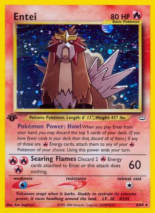 Entei (6) 6/64 - Neo Revelation 1st Edition Holofoil - Poke-Collect
