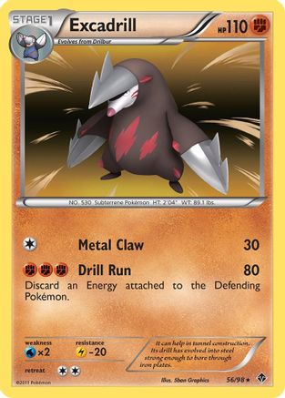 Excadrill (56) 56/98 - Emerging Powers Holofoil - Poke-Collect