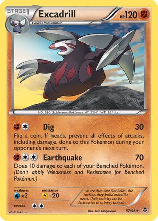 Excadrill (57) 57/98 - Emerging Powers Reverse Holofoil - Poke-Collect