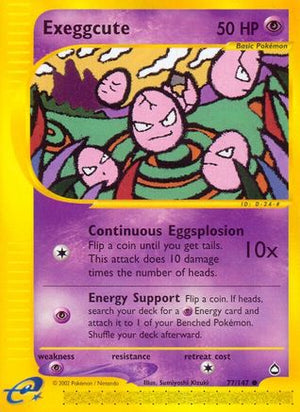 Exeggcute 77/147 - Aquapolis Reverse Holofoil