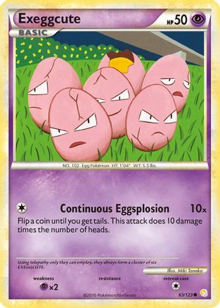 Exeggcute 63/123 - HeartGold SoulSilver Reverse Holofoil - Poke-Collect