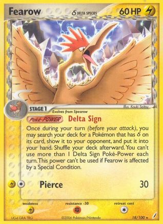 Fearow (Delta Species) 18/100 - Crystal Guardians Reverse Holofoil - Poke-Collect
