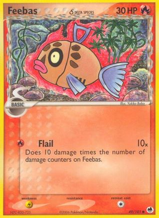 Feebas (Delta Species) 49/101 - Dragon Frontiers Reverse Holofoil - Poke-Collect