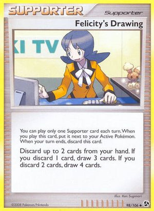 Felicity's Drawing 98/106 - Great Encounters Reverse Holofoil - Poke-Collect