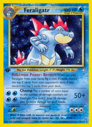 Feraligatr (4) 4/111 - Neo Genesis 1st Edition Holofoil - Poke-Collect