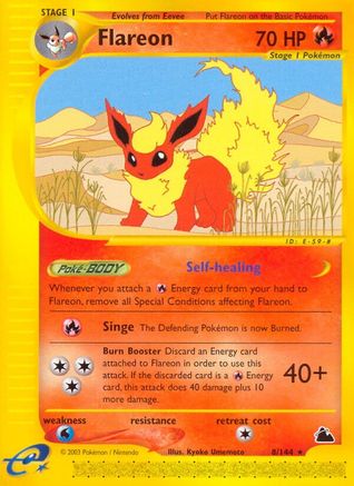Flareon (8) 8/144 - Skyridge Reverse Holofoil - Poke-Collect