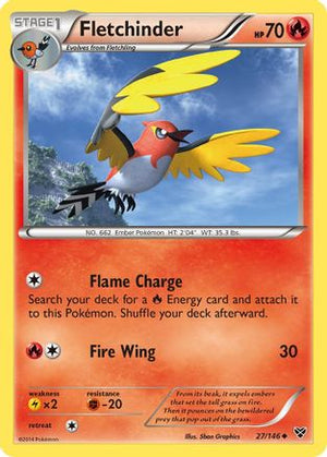 Fletchinder 27/146 - XY Base Set Reverse Holofoil - Poke-Collect