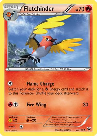 Fletchinder 27/146 - XY Base Set - Poke-Collect