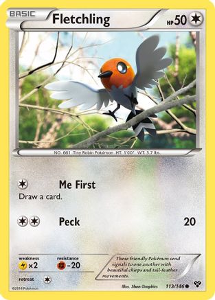 Fletchling 113/146 - XY Base Set Reverse Holofoil - Poke-Collect