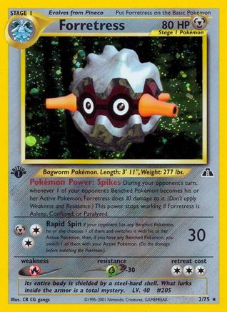 Forretress (2) 2/75 - Neo Discovery 1st Edition Holofoil - Poke-Collect