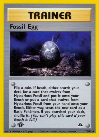 Fossil Egg 72/75 - Neo Discovery 1st Edition - Poke-Collect