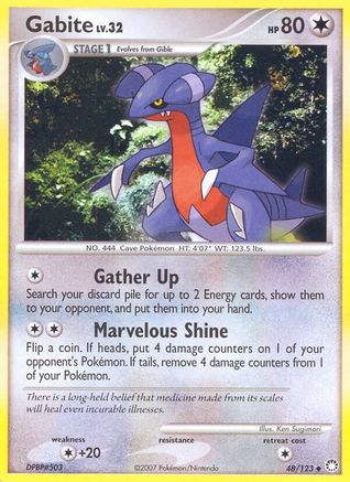 Gabite 48/123 - Mysterious Treasures Reverse Holofoil - Poke-Collect