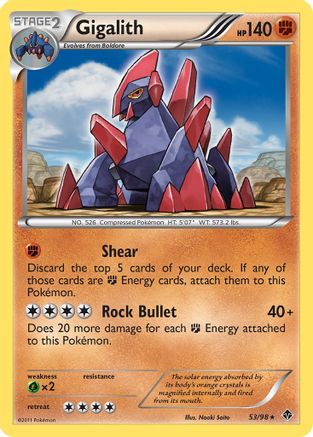 Gigalith 53/98 - Emerging Powers Reverse Holofoil - Poke-Collect