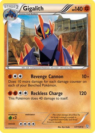 Gigalith 67/124 - Dragons Exalted Reverse Holofoil - Poke-Collect