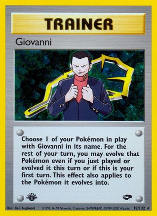 Giovanni (18) 18/132 - Gym Challenge 1st Edition Holofoil - Poke-Collect