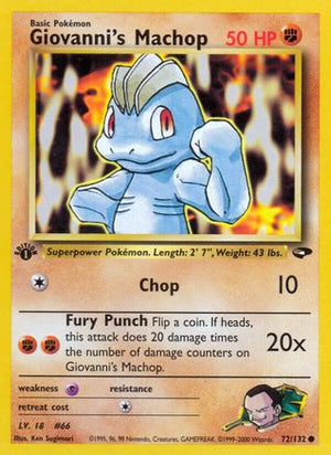Giovanni's Machop 72/132 - Gym Challenge 1st Edition - Poke-Collect