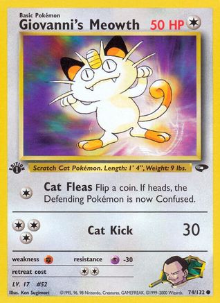 Giovanni's Meowth (74) 74/132 - Gym Challenge 1st Edition - Poke-Collect