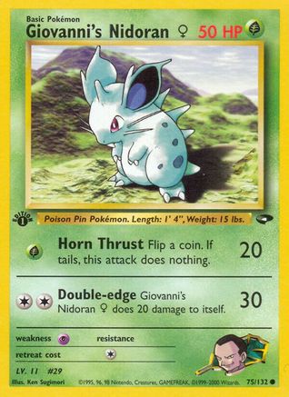 Giovanni's Nidoran F 75/132 - Gym Challenge 1st Edition - Poke-Collect