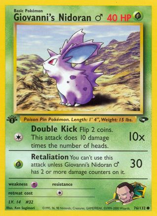 Giovanni's Nidoran M 76/132 - Gym Challenge Unlimited - Poke-Collect