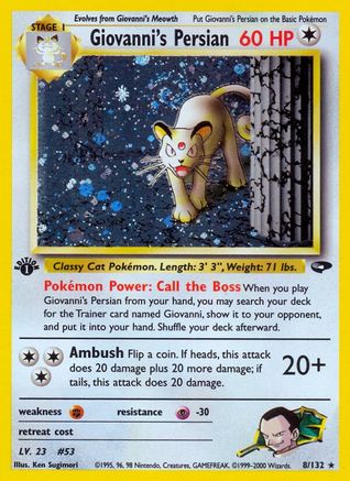 Giovanni's Persian 8/132 - Gym Challenge 1st Edition Holofoil - Poke-Collect