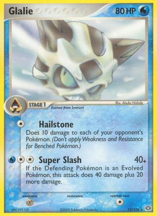 Glalie 13/106 - Emerald Reverse Holofoil - Poke-Collect