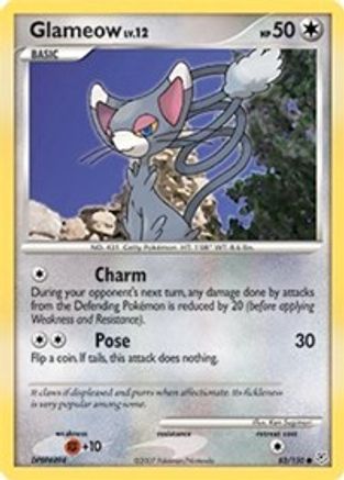Glameow 83/130 - Diamond and Pearl Reverse Holofoil - Poke-Collect