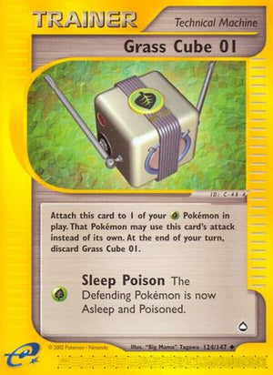 Grass Cube 01 124/147 - Aquapolis Reverse Holofoil - Poke-Collect