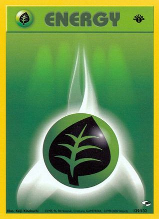 Grass Energy 129/132 - Gym Heroes 1st Edition - Poke-Collect