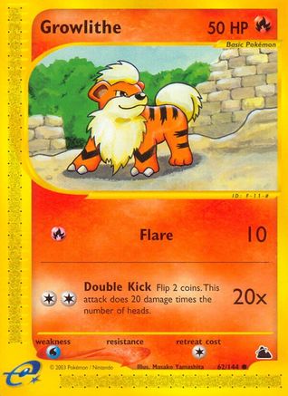 Growlithe 62/144 - Skyridge Reverse Holofoil - Poke-Collect