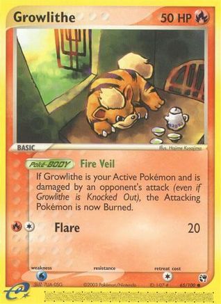 Growlithe 65/100 - Sandstorm Reverse Holofoil - Poke-Collect