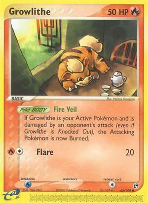 Growlithe 65/100 - Sandstorm Reverse Holofoil - Poke-Collect