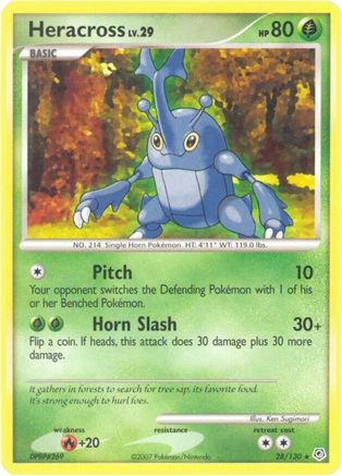 Heracross 28/130 - Diamond and Pearl Reverse Holofoil - Poke-Collect