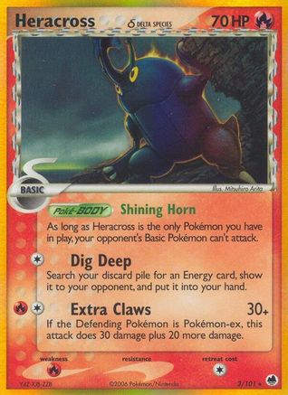 Heracross (Delta Species) 3/101 - Dragon Frontiers Holofoil - Poke-Collect