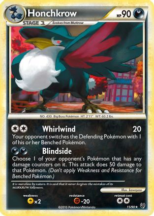 Honchkrow (15) 15/90 - Undaunted Reverse Holofoil - Poke-Collect