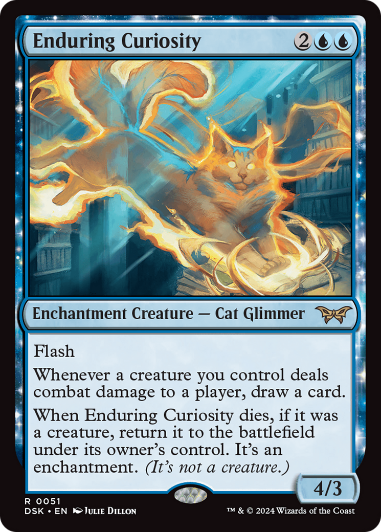 Enduring Curiosity (DSK-051) - Duskmourn: House of Horror: (enchantment) Foil - Poke-Collect