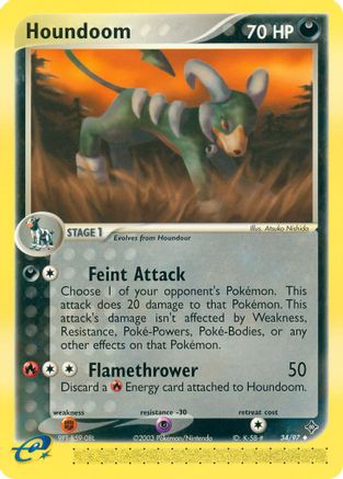 Houndoom 34/97 - Dragon Reverse Holofoil - Poke-Collect