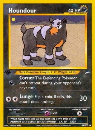 Houndour 43/105 - Neo Destiny Unlimited - Poke-Collect