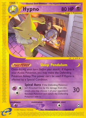 Hypno 16/147 - Aquapolis Reverse Holofoil - Poke-Collect