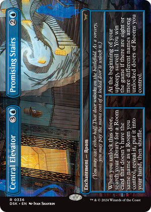 Central Elevator // Promising Stairs (DSK-336) - Duskmourn: House of Horror (Borderless) - Poke-Collect