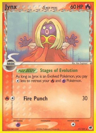 Jynx (Delta Species) 17/101 - Dragon Frontiers Reverse Holofoil - Poke-Collect