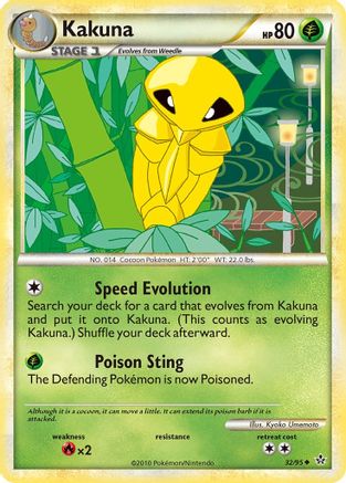 Kakuna 32/95 - Unleashed Reverse Holofoil - Poke-Collect