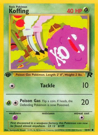 Koffing 58/82 - Team Rocket 1st Edition - Poke-Collect