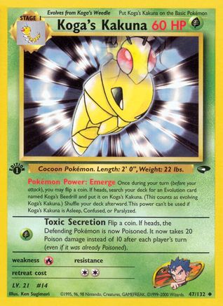 Koga's Kakuna 47/132 - Gym Challenge 1st Edition - Poke-Collect