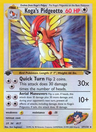 Koga's Pidgeotto 27/132 - Gym Challenge 1st Edition - Poke-Collect