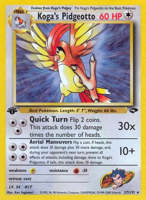 Koga's Pidgeotto 27/132 - Gym Challenge Unlimited - Poke-Collect