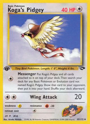 Koga's Pidgey (49) 49/132 - Gym Challenge 1st Edition - Poke-Collect