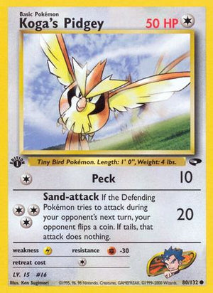 Koga's Pidgey (80) 80/132 - Gym Challenge 1st Edition - Poke-Collect