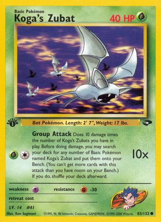 Koga's Zubat 83/132 - Gym Challenge 1st Edition - Poke-Collect
