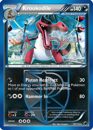 Krookodile (Team Plasma) 70/116 - Plasma Freeze Reverse Holofoil - Poke-Collect