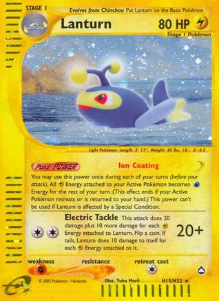 Lanturn (H15) H15/147 - Aquapolis Holofoil - Poke-Collect